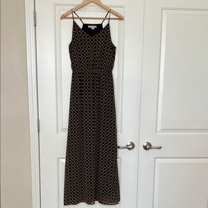 Banana Republic Navy and Yellow ring pattern  Spaghetti Strap Maxi Dress Sz 0